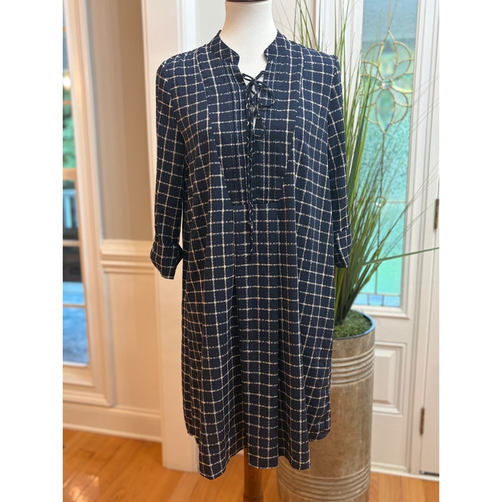 Pinkblush Navy‎ and White Patterned 3/4 Sleeve Maternity Dress Size Medium